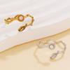 Fresh Fairy Style Pearl & Leaf Stainless Steel Open Ring for Women