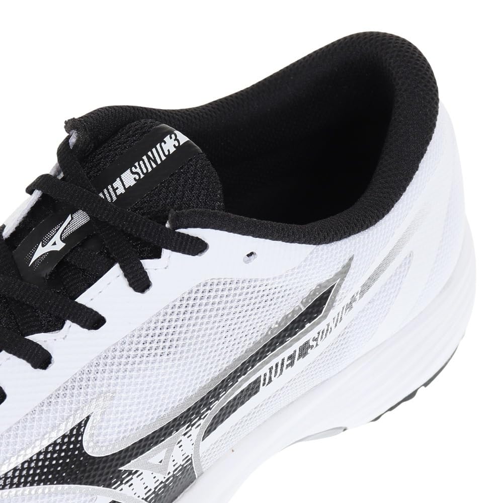 Mizuno Duel Sonic 3 Running 2E Shoes, White/Dark Gray/Black, 26.0 cm,