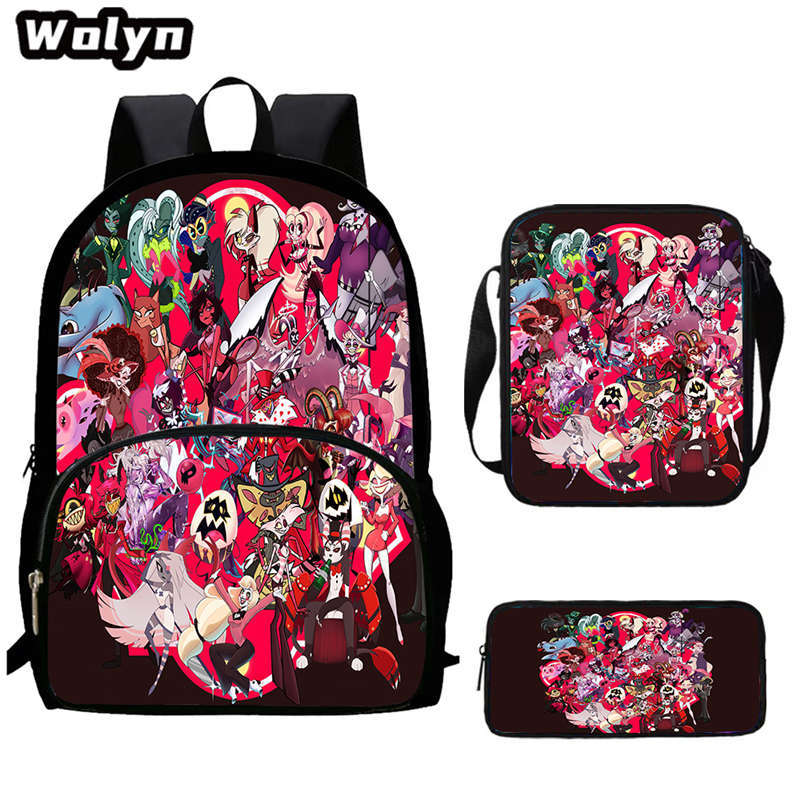 Hell Inn Hazbin Hotel Student School Bag High Value Leisure Oxford Ridge Relief Backpack