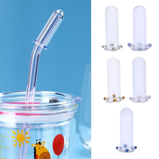 Straw Cap Transparent Glass Straw Toppers Adjustable Decorative Straw Lid for Glass And Stainless Steel Straws Reusable Dustproof Straw