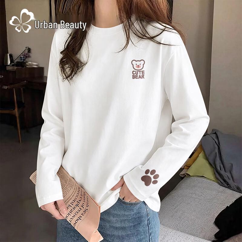 Tricou Grafic cu Mânecă Lungă din Bumbac Pur pentru Femei Urban Beauty