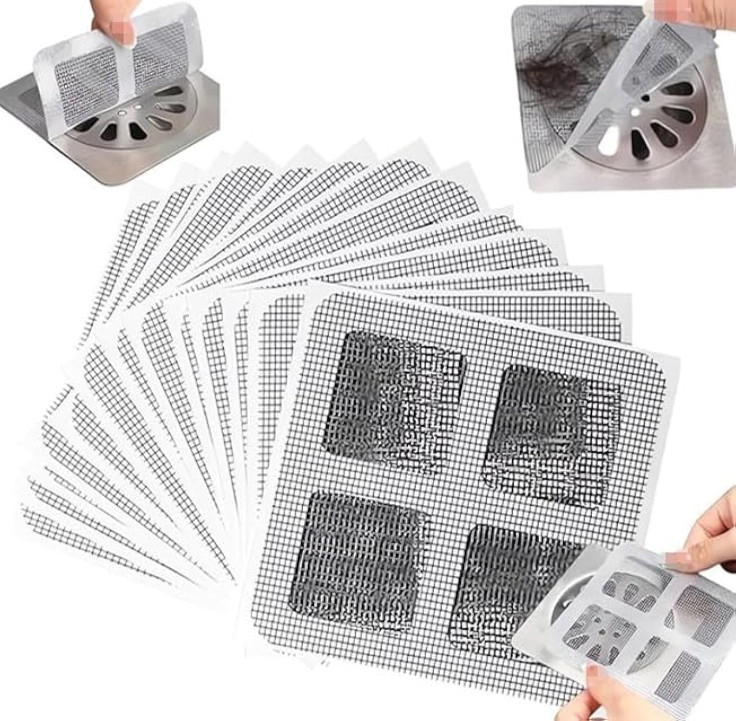 

Disposable Shower Drain Hair Catcher Mesh Shower Drain Covers Floor Sink Strainer Filter Hair Stopper For Bathroom Kitchen 10pcs