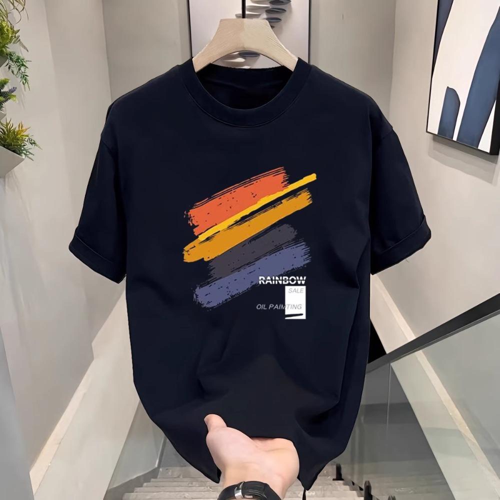 Women's Rainbow Fashion Pure Cotton Casual Comfortable Round Neck Short Sleeve T-shirt