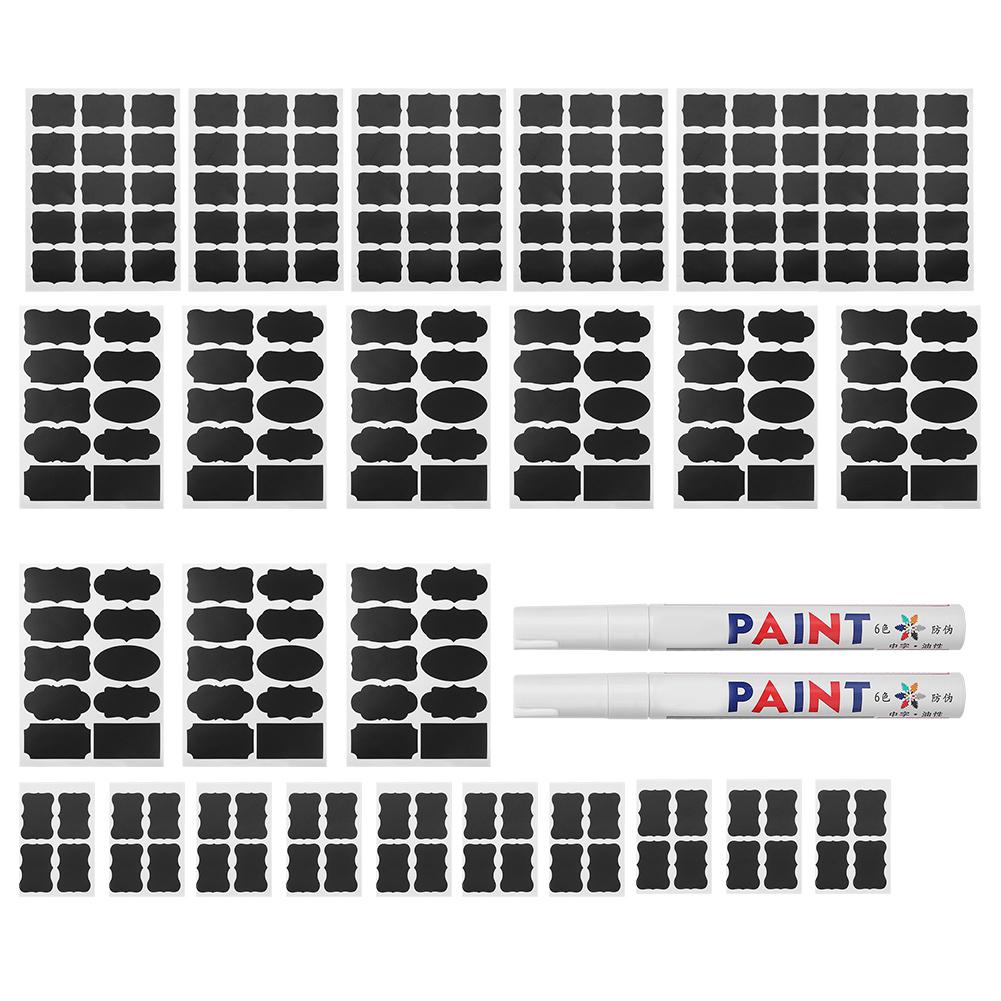 220 szt. Wodoodporne naklejki tablicowe Naklejka etykieta na doniczkę z 2 szt. długopisów (Typ beJ)