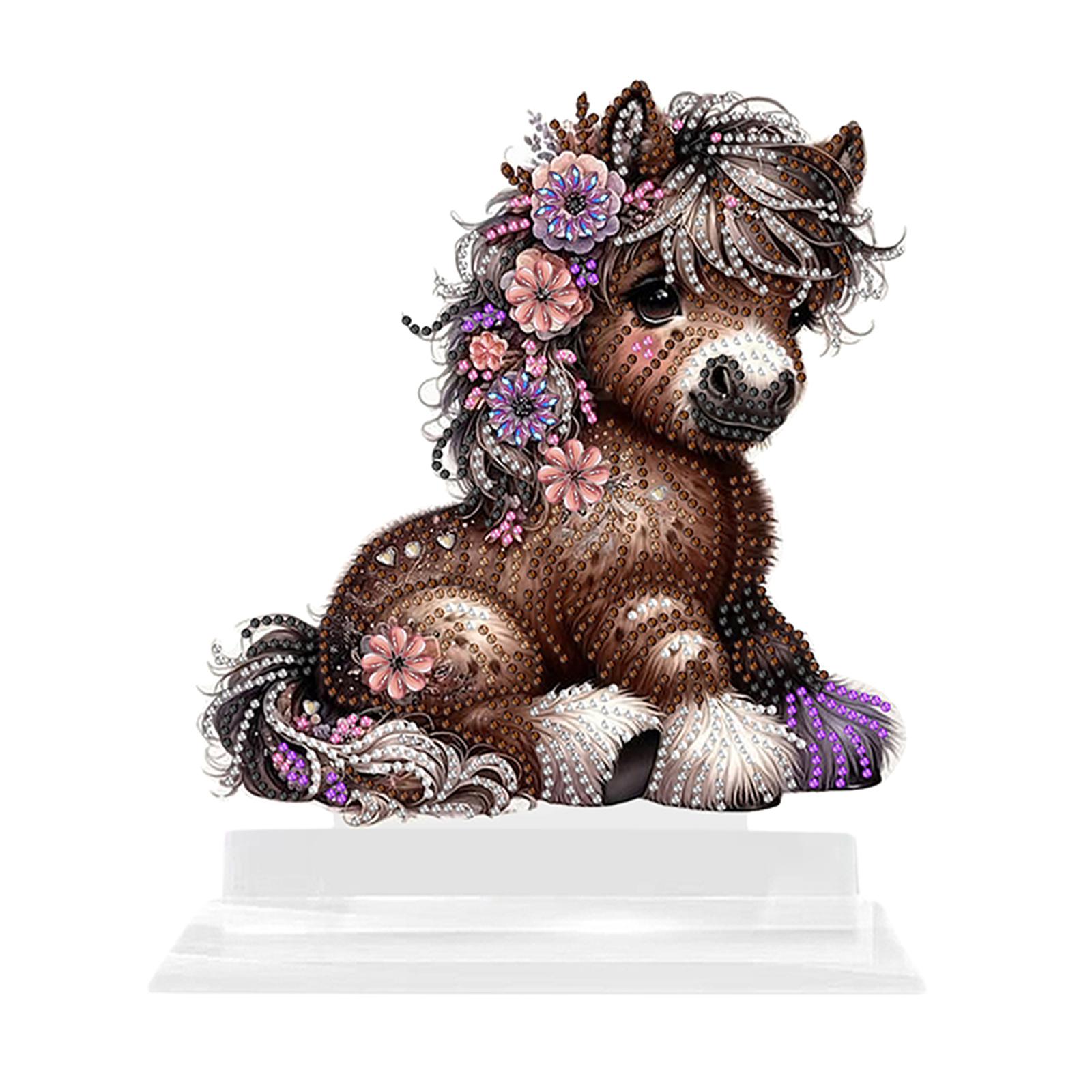 

2D Flat Print Pony DIY Diamond Painting Tabletop Ornaments Kit Diamond Painting Desktop Ornaments Kit Bedroom Table Decoration