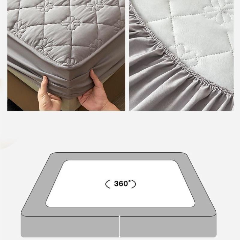 1pcs Waterproof Thickened Fitted Sheet Cotton Quilted Bedspread Full Package Mattress Protective Cover Anti Slip and Dustproof Covers Home Textiles