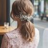 New Pearl Bridal Headdress Rhinestone Elegant Flower Insert Comb Head Jewelry Women