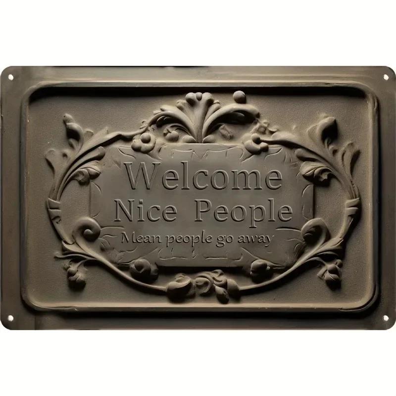 Metall Aluminium Schild Poster Haustor Badezimmer Wandplakette Dekoration Retro Shabby Schild Geprägter Stil Handwerk Blech Malerei