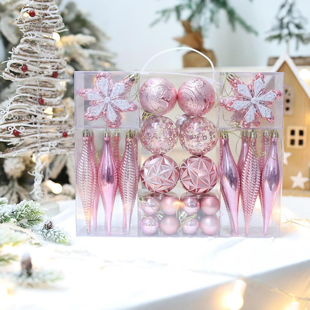 Christmas Ball Ornaments 40 Pieces Seasonal Decoration Ball Hangable Christmas Ornament For Porch Wreath Dining Table