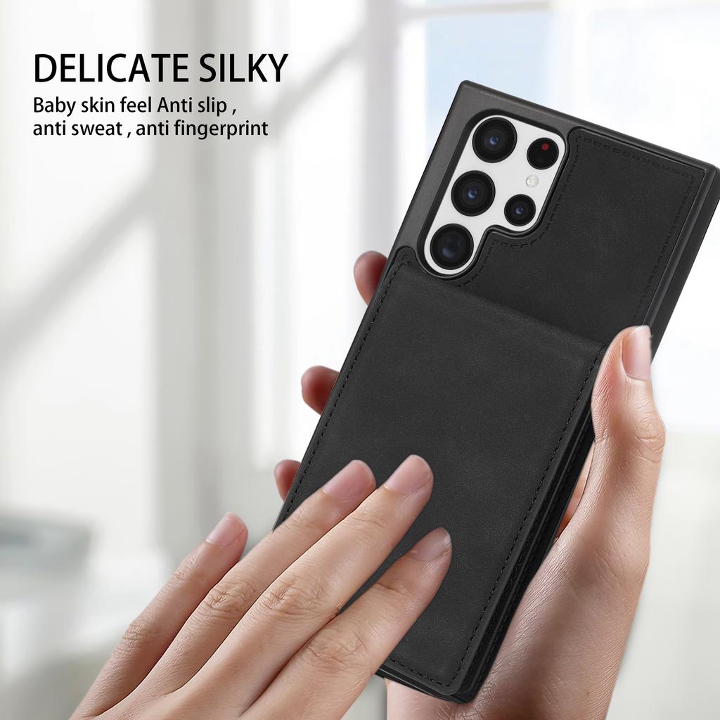 For Samsung Galaxy S25 Ultra Case RFID Blocking Card Slots TPU+PU Leather Phone Cover