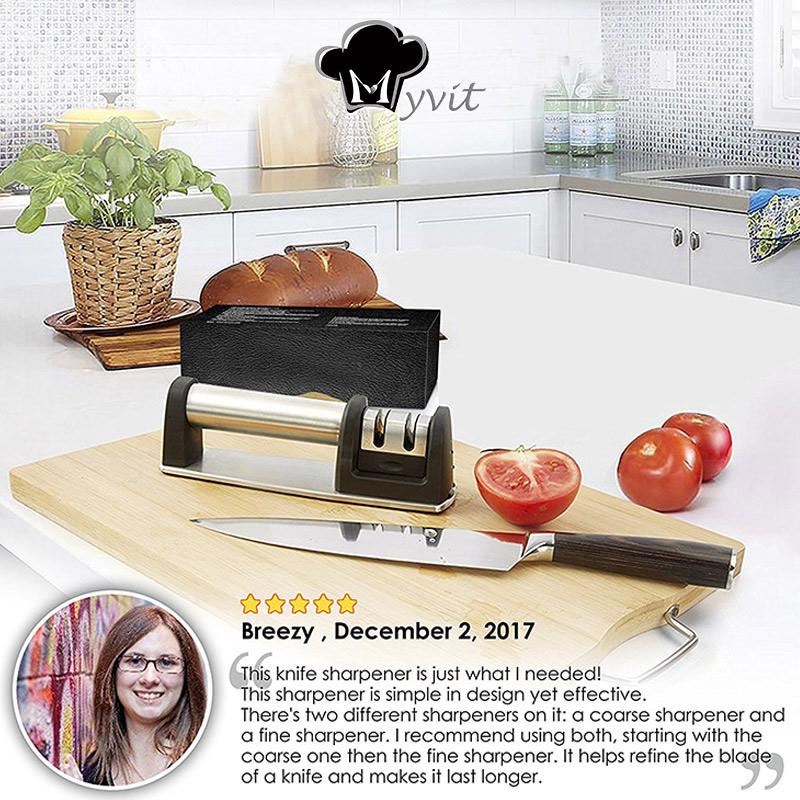 Knife Sharpener Handheld Multi-function 2 Stages Type Quick Sharpening Tool With Non-slip Base Kitchen Knives Accessories Gadget