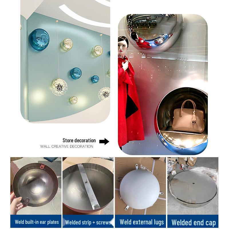 304 Stainless Steel Mirror Finish Hollow Hemisphere – 1mm Thick.