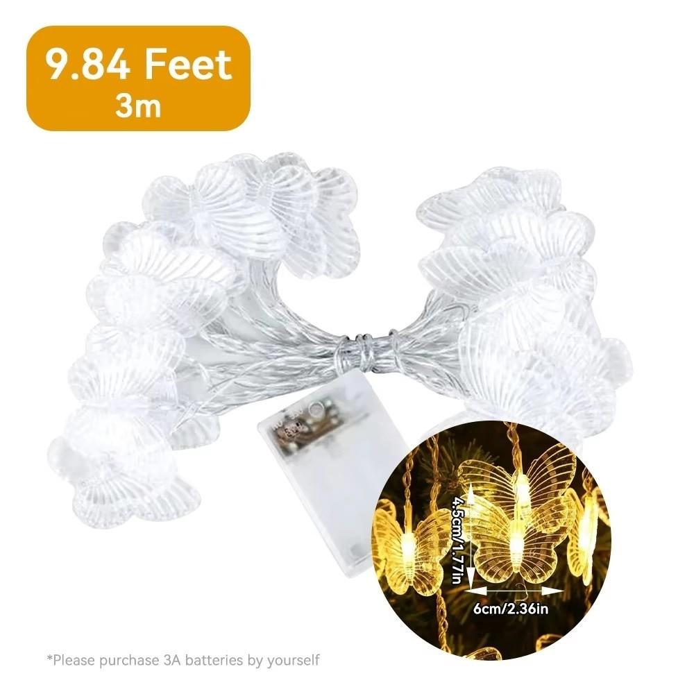 Outdoor LED Light String Plastic 1.5/3 Meter Butterfly String Lights with 10/20 Lights Decorative Light Courtyard Garden Terrace