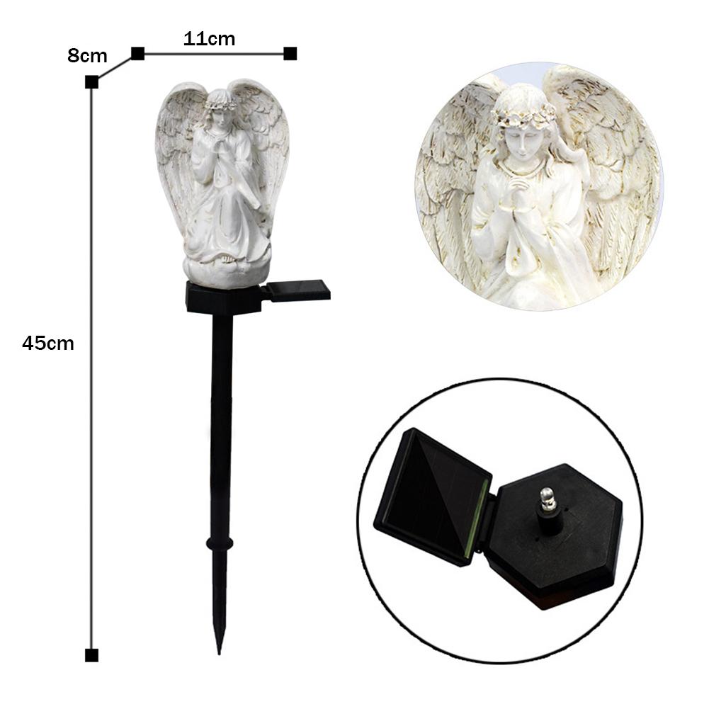 Solar Yard Landscape Lamp Crafts Resin Angel Outdoor Lawn Lamp Lighting Ornaments IP55 Waterproof Home Decor for Lawn Garden