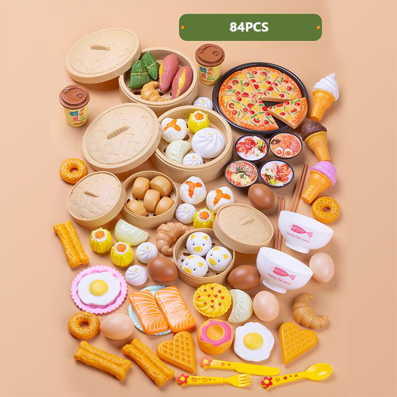 Simulations-Frühstück Kinder Rollenspiel Küchenspielzeug Miniatur gedämpfte Brötchen Knödel Chinesisches Essen Kinder Lernspielzeug