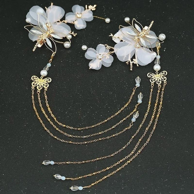 Clips Hair Accessories Elegant Classical Style Dragonfly Traditional HANFU Chinese Tassel Hairpin Accessories for Women