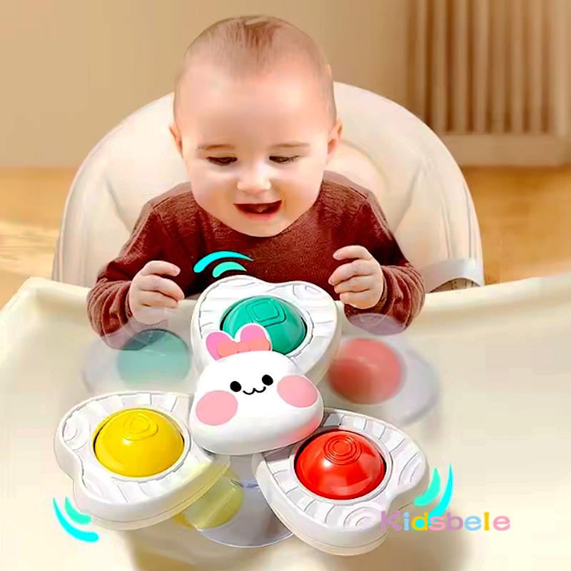 Baby Sucker Fidget Spinning Toys Dining Table Bathroom Window Travel Fun Spinner Toy 3 PCS Infant Sensory Stress Reliever Gift