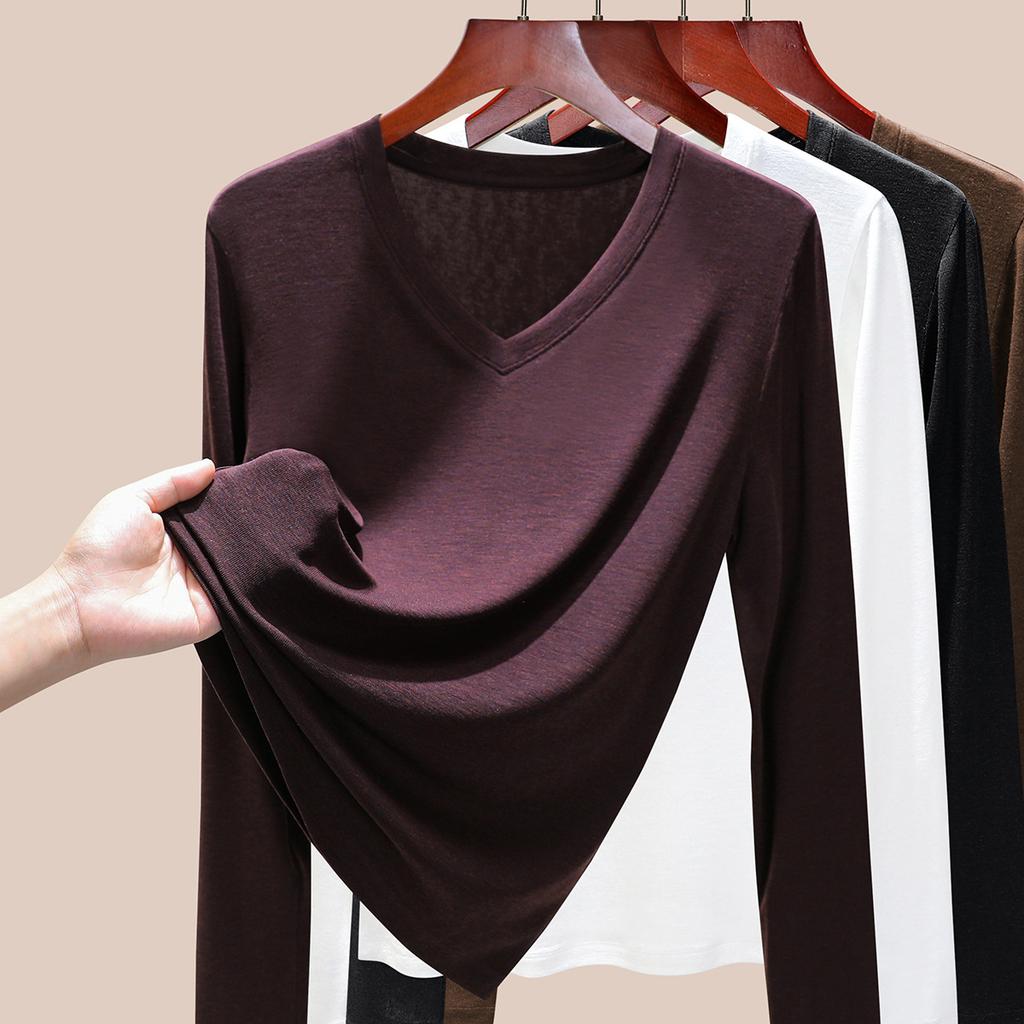 [Tencel + Sheep Wool] Bottom shirt women's thin inner with new slim top