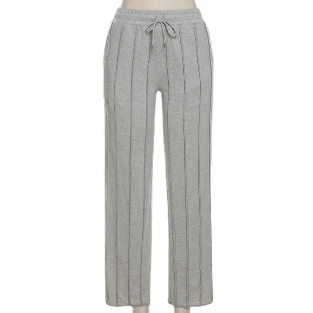 Women Sweatpants Fashion Hip Hop Baggy Striped Pleated Trousers Vintage Aesthetic Patchwork Joggers Casual Sports Pants Y2k