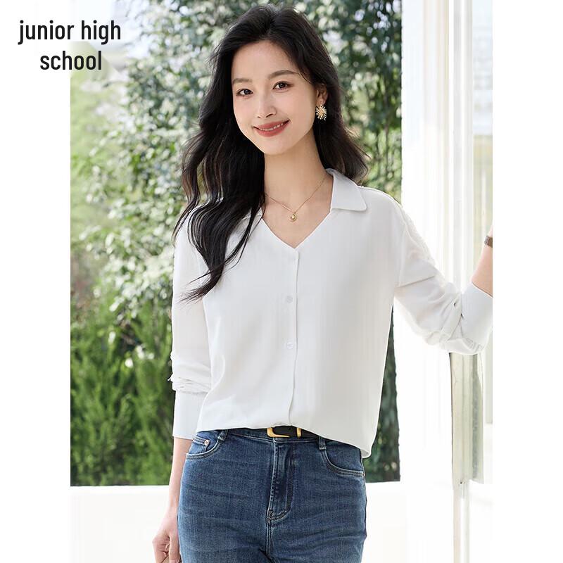 Women s French Design V-Neck Long Sleeve Blouse 80C