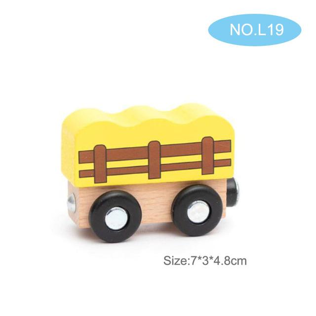 Small Wooden Scene Car Toys Magnetic Train Toy Truck Fit All Kinds Wooden Railway Train Track Children Gifts