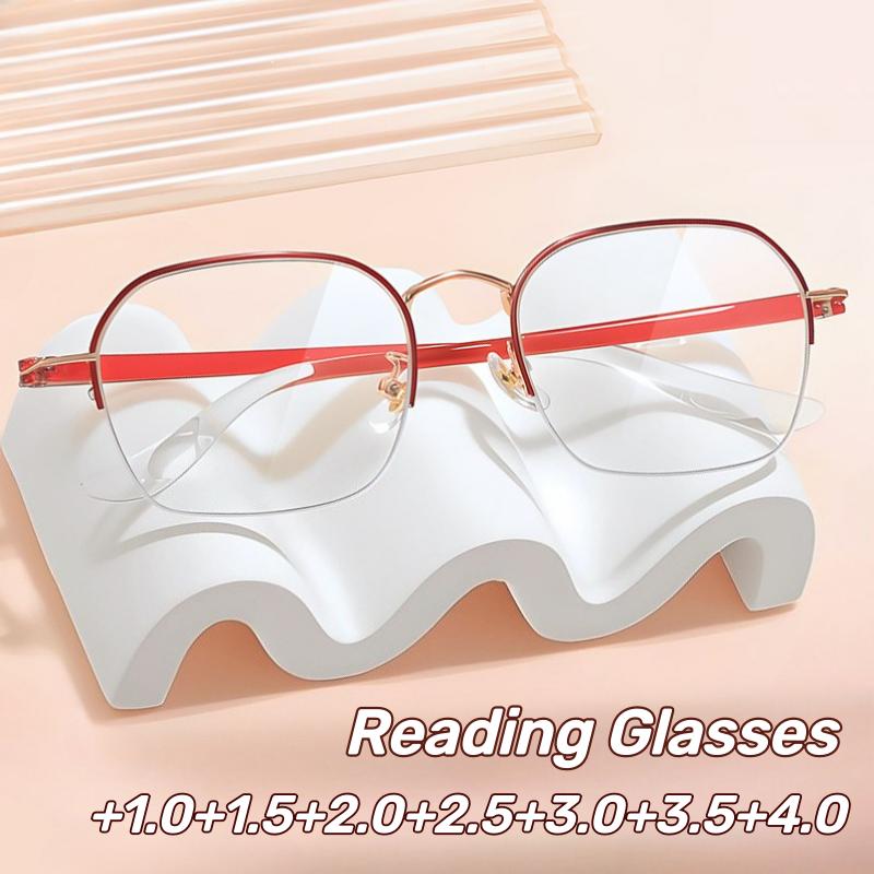 Fashion Metal Oversized Frames Presbyopia Glasses Ultra-Lightweight Reading Glasses Women'S Ins Style Popular Eyeglasses