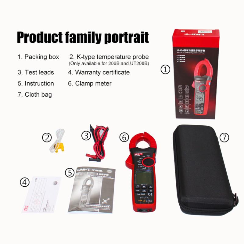 RMS Digital Clamp Meter AC Current 1000A AC DC Voltage 1000V 6000 Count Inrush Current Diode Continuity Measurement Tool