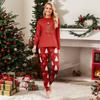 Print Cute Family Set Pajamas, Home Clothes, Family Set Long Sleeve Top Pants Set