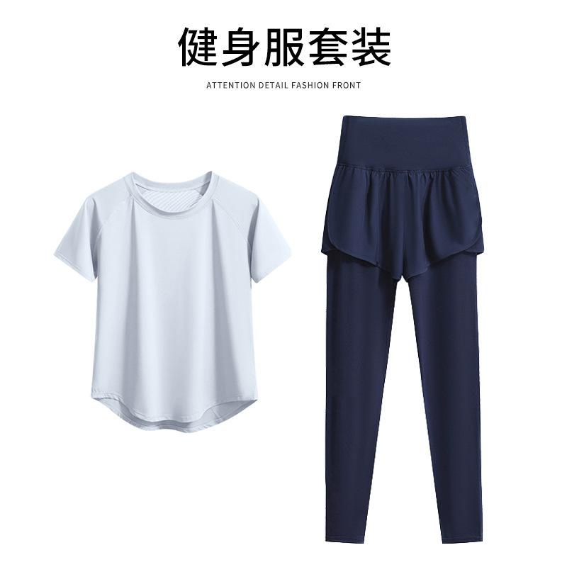 Tennis suit women's short-sleeved training clothes outdoor running quick-drying clothes thin badminton T-shirt fitness clothes