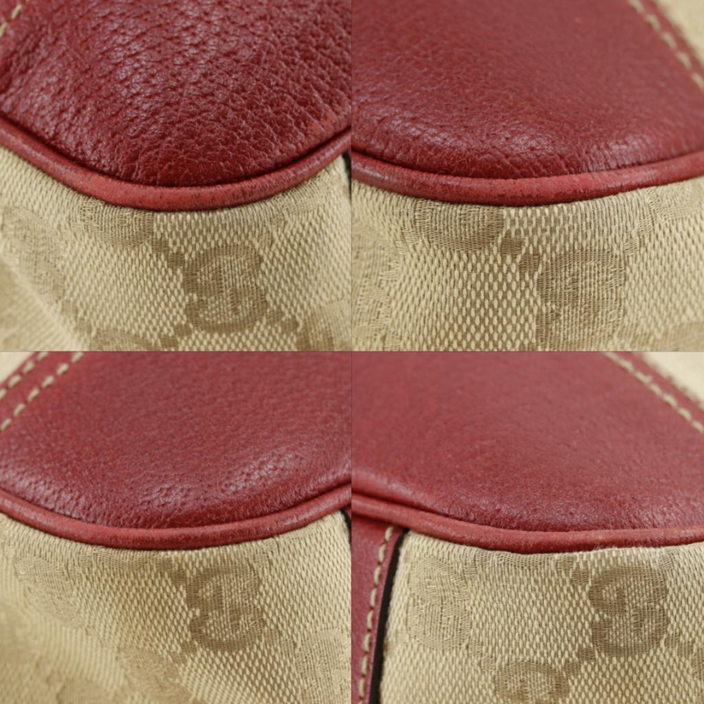 Gucci Pretty Tote Bag 163805 Brown GG Canvas Ribbon Women Used