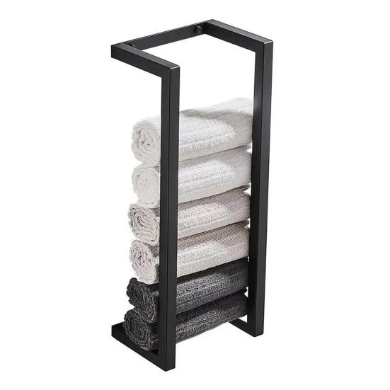 Wall Mounted Vertical Towel Rack Roll Paper Organizer Strong Load-bearing Easy To Install Bathroom Toilet Paper Holder