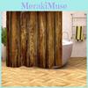 Curtain Rustic Shower Wood Barn Door Pattern Bath Curtain Waterproof With Hooks