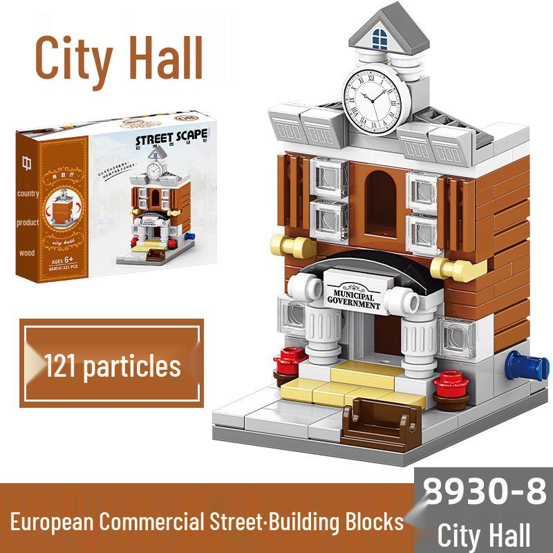 2025 Street Scene Lego-Compatible Architecture Model: Educational Assembly Toy for Kids and Boys