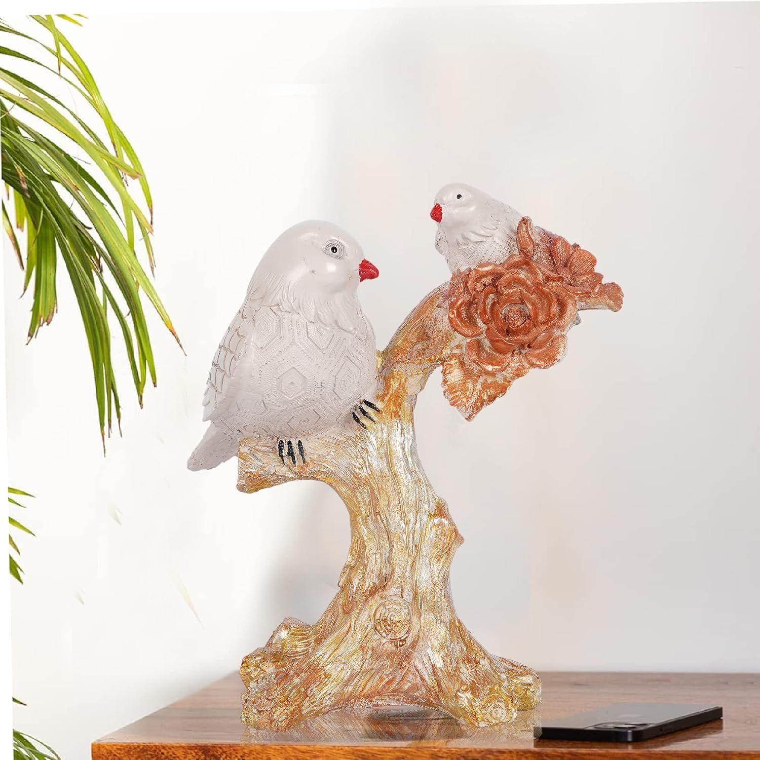 

Фигурка «Две птицы, сидящие на ветке дерева», украшение для дома, экспонат, статуэтка чидия для домашнего декора, пара воробьев, экспонат (Розовый Ора)