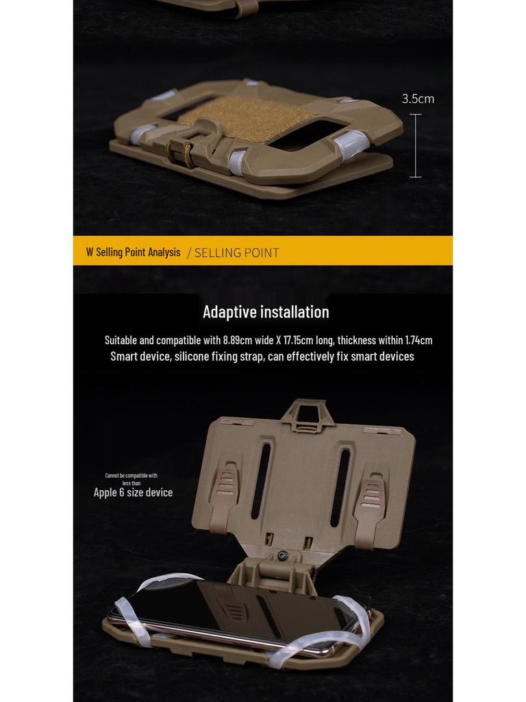 Taktisk MOLLE Bröstsele med Fickhållare för Telefon och Vikbar Navigationsplatta