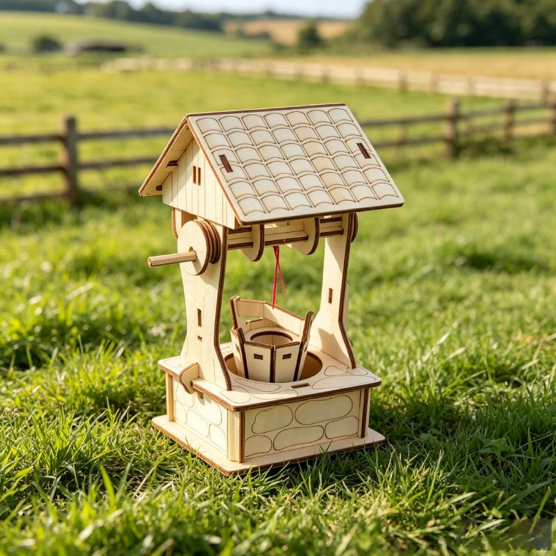 3D Wooden Educational Science Pavilion - Handcrafted Children's Assembly Toy