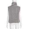 Mink Fur Turtleneck Tank Tops High Collar Layering Piece Faux Fur Vest Fluffy Thicken Sable Vest Autumn Winter