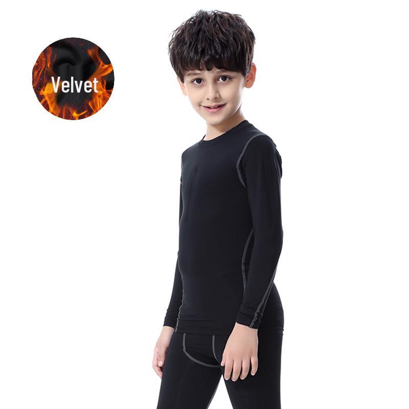 Kids' PRO Sports Fitness Gear: Boys' & Girls' Quick-Dry Running Sets with Long/Short Sleeve Shirts, Elastic Shorts, and Long Pants.