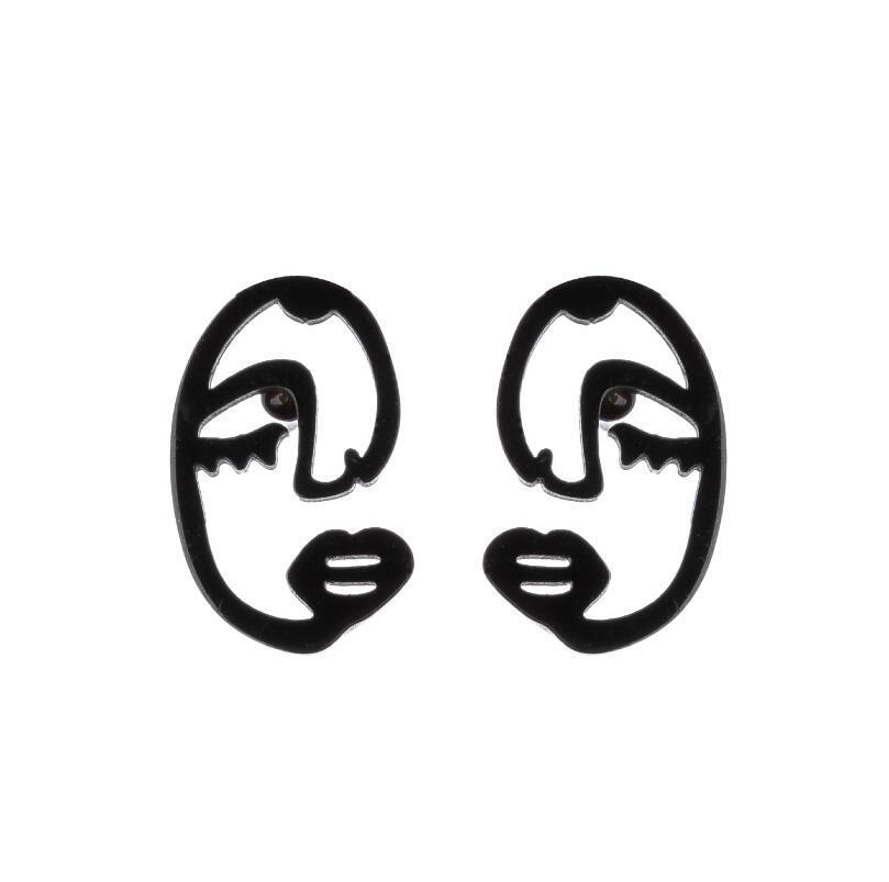 Korean Retro Gingerbread Mermaid & Human Face Asymmetrical Earrings