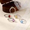 Natural Topaz Ring S925 Silver Inlaid Simple Daily Versatile Women's Colorful Treasure Large Particle Hand Jewelry Gift