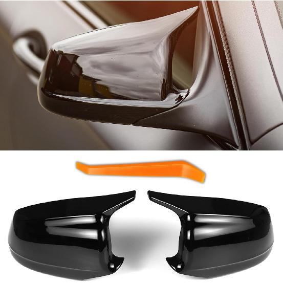 1 Pair Car Side Mirror Covers Caps Replacement for 2011-2013 BMW 5 Series F10 520i 523i 535i F11 530i Pre Lci Model Exterior Carbon Fiber Accessories Glossy Black