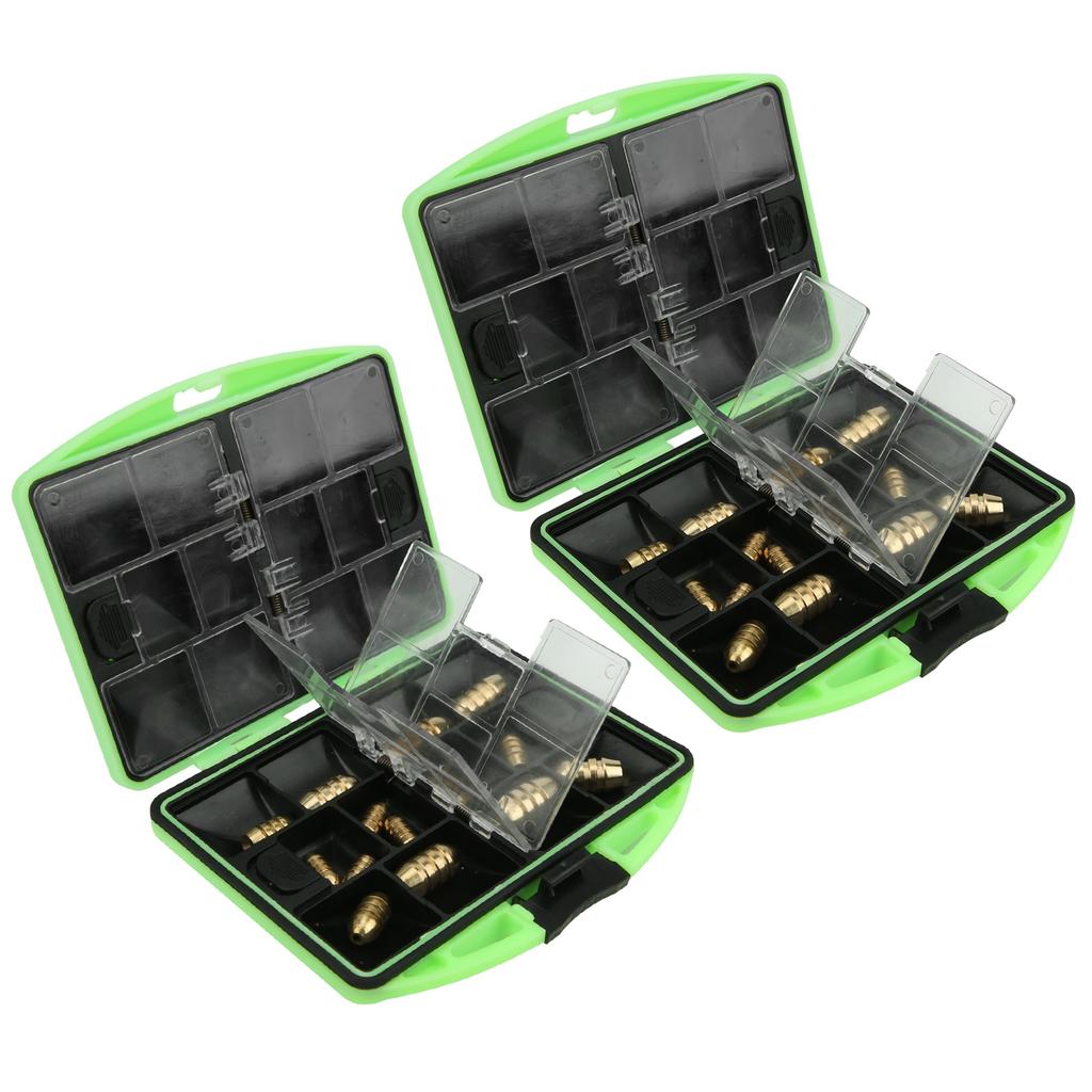 2 Stück ABS Gummi Angelzubehör Aufbewahrungsbox Tragbar Outdoor Köder Haken Etui