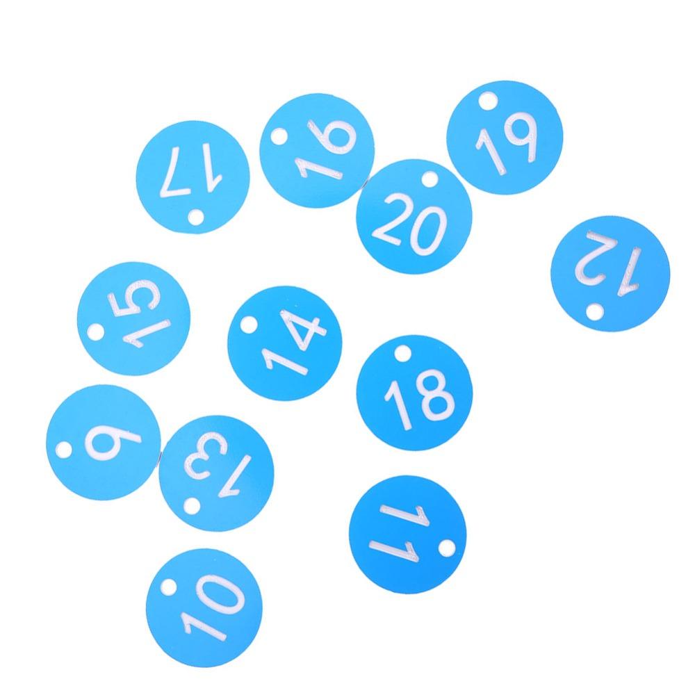 20Pcs ABS Numbered Tag Labels Blue Hanging Identification Tags Farm Livestock Tags  Beekeeping
