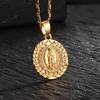 European and American Fashion Religion Micro Inlaid Zircon Pendant Womens Jewelry Holy Mother of God Necklace