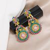 S925 silver needle niche baroque retro personalized crystal stud earrings women's fashion versatile long temperament earrings