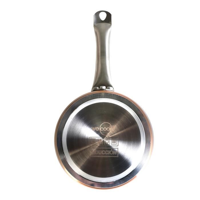 Casserole 14 cm induction, antiadhésive écologique, aluminium forgé sans pfoa wecook professional cuivre 88366