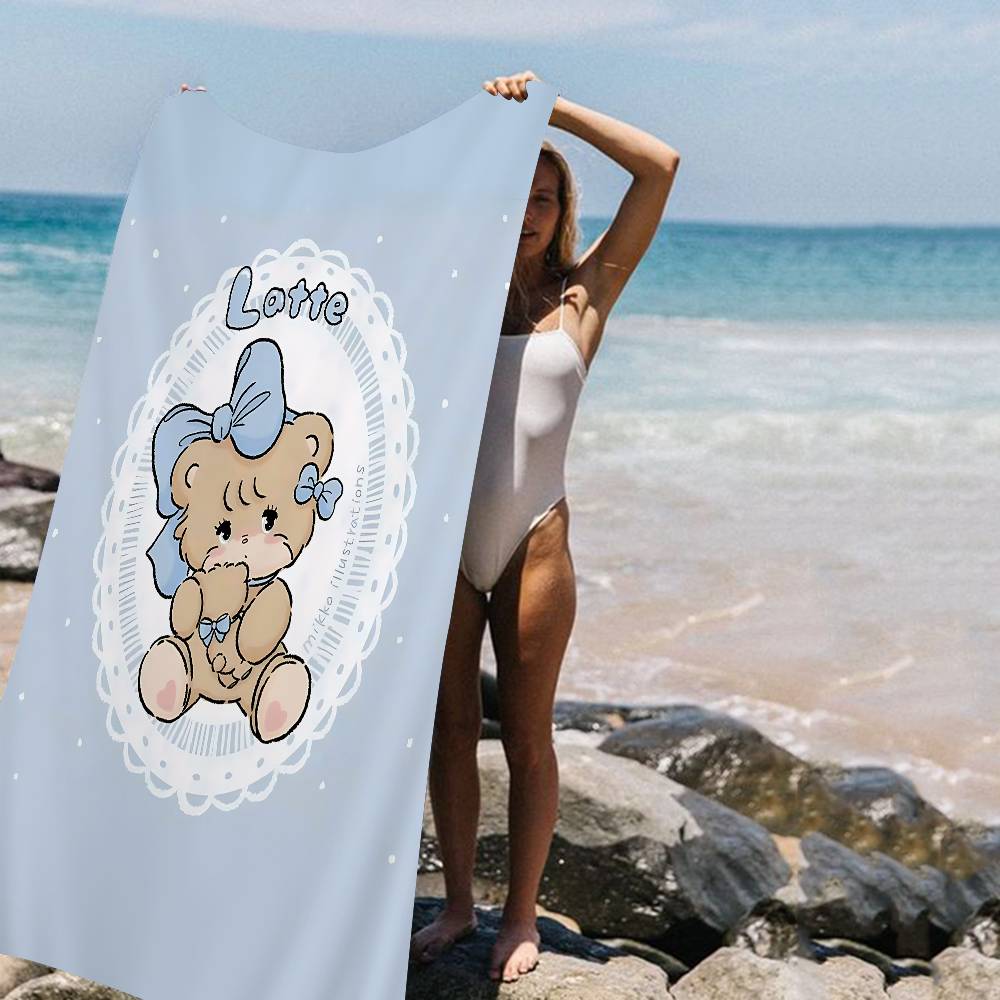 Süße Katze M-Mikkos Badetuch Mikrofaser Weich Wasserabsorbierend Atmungsaktiv Für Mädchen Kinder Dekoratives Cartoon Strandtuch