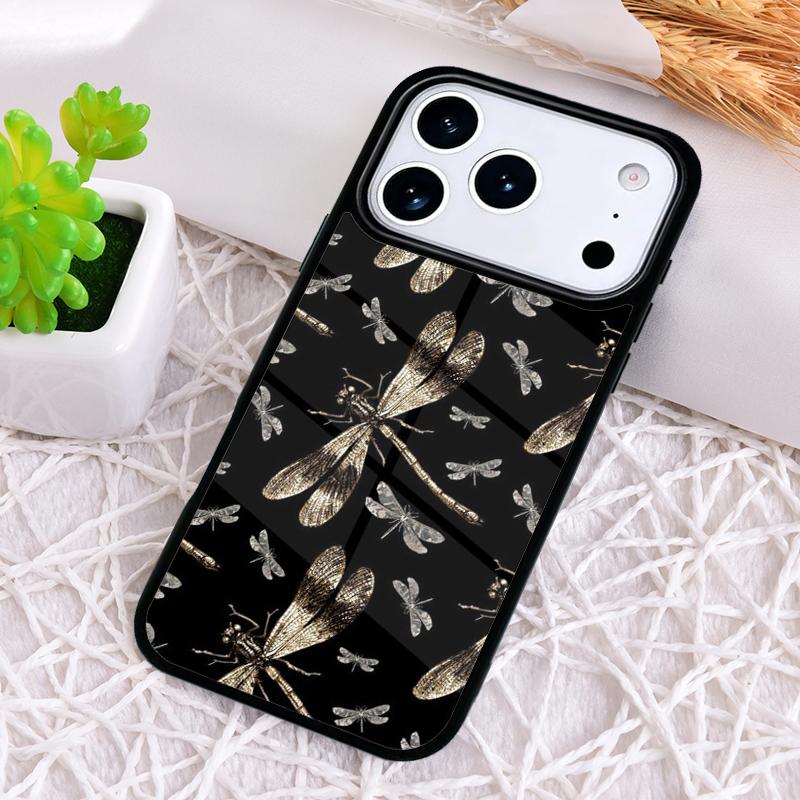 Dragonfly Insect Pattern Phone Case for iPhone 17 Air 16 15 11 12 14 13 Pro Max Shockproof Cover