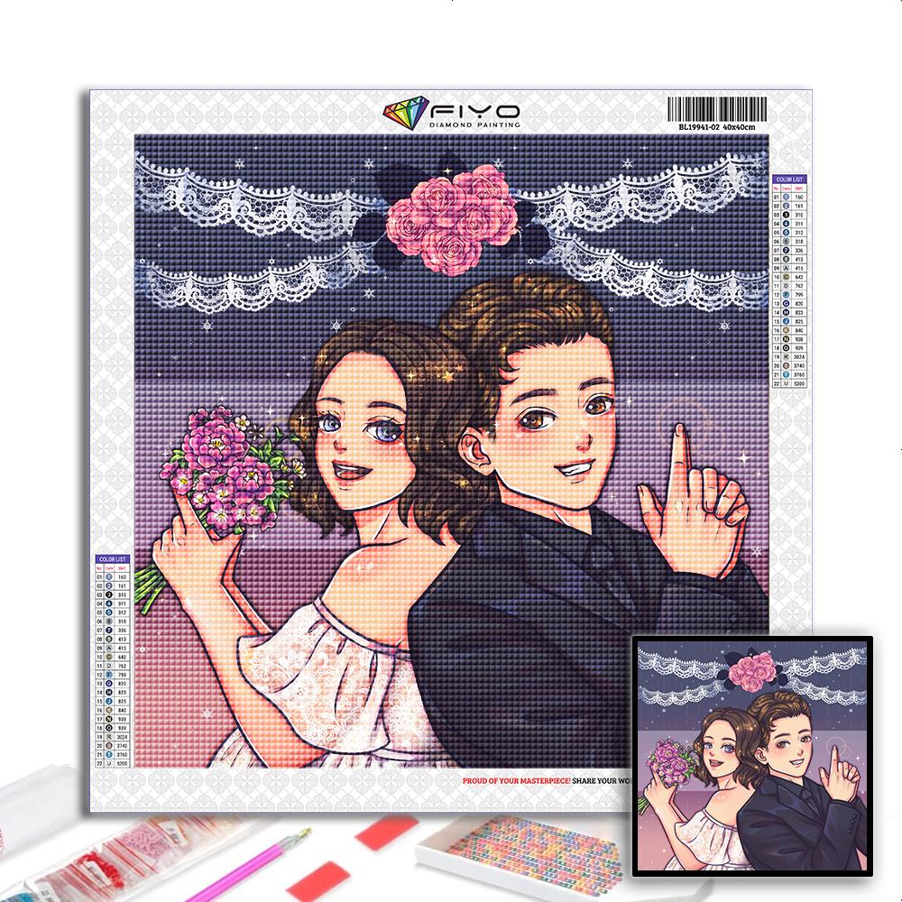 5D diamantmaleri Full diamant tegneserie jentebilde diamantmaleri Håndlaget diy-diamantmosaikkmaling Hjemdekorasjon