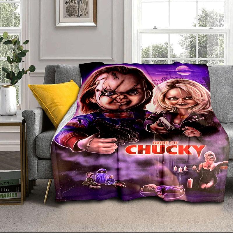 Chucky's Halloween Horror Blanket Flannel Blanket for bed, sofa, Camping, Hiking, Picnic Essentials, gift for family Fan gifts